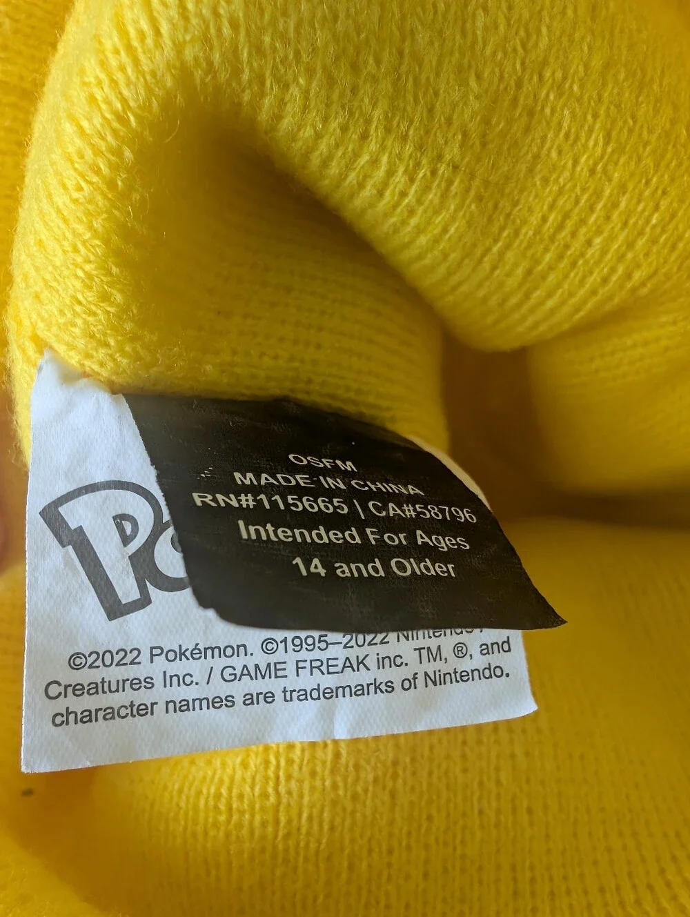 Yellow Pikachu-Inspired Kids Knit Hat with Ears